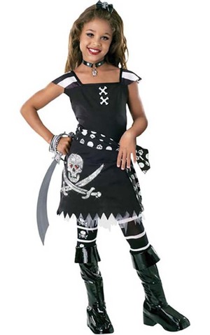 Scar-let Gothic Punk Pirate Child Costume