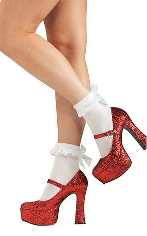 Dorothy Wizard Of Oz Ruby Slippers Glitter Shoes