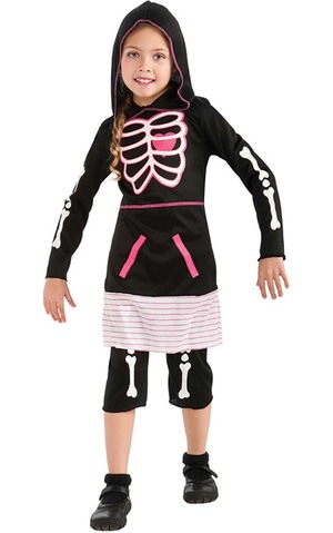 Pink Skeleton Girl Child Costume