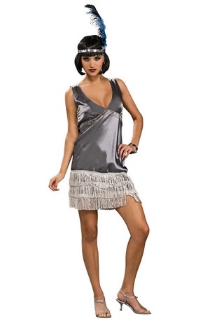 Silver Flapper 20s Adult Costume