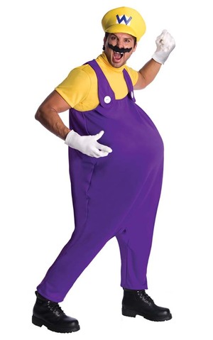 Wario Deluxe Adult Super Mario Plumber Costume