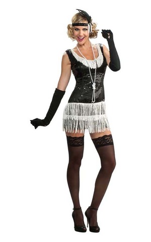 Black Sequin Flapper Dress Adult