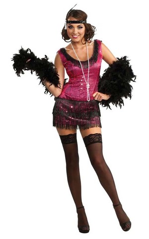 Pink Sequin Flapper Dress Adult