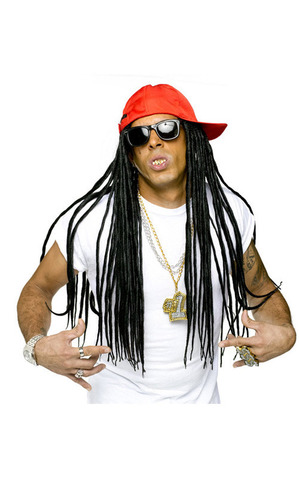 Adult Long Black Dreadlocks With Hat