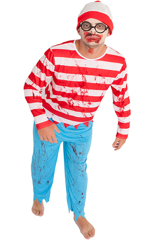 Zombie Wheres Wally Adult Costume