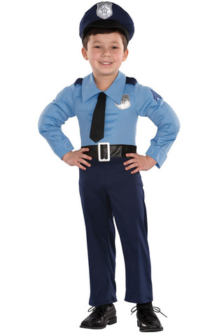 POLICE OFFICER COP UNIFORM TODDLER KIDS BOYS GIRLS FANCY DRESS HALLOWEEN COSTUME
