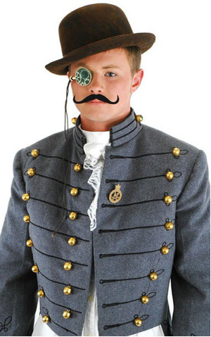Steampunk Accessory Kit Moustache Hat Monocole